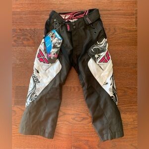 Fly racing patrol pants youth 18 moto Black pink White Motorcycle Pants